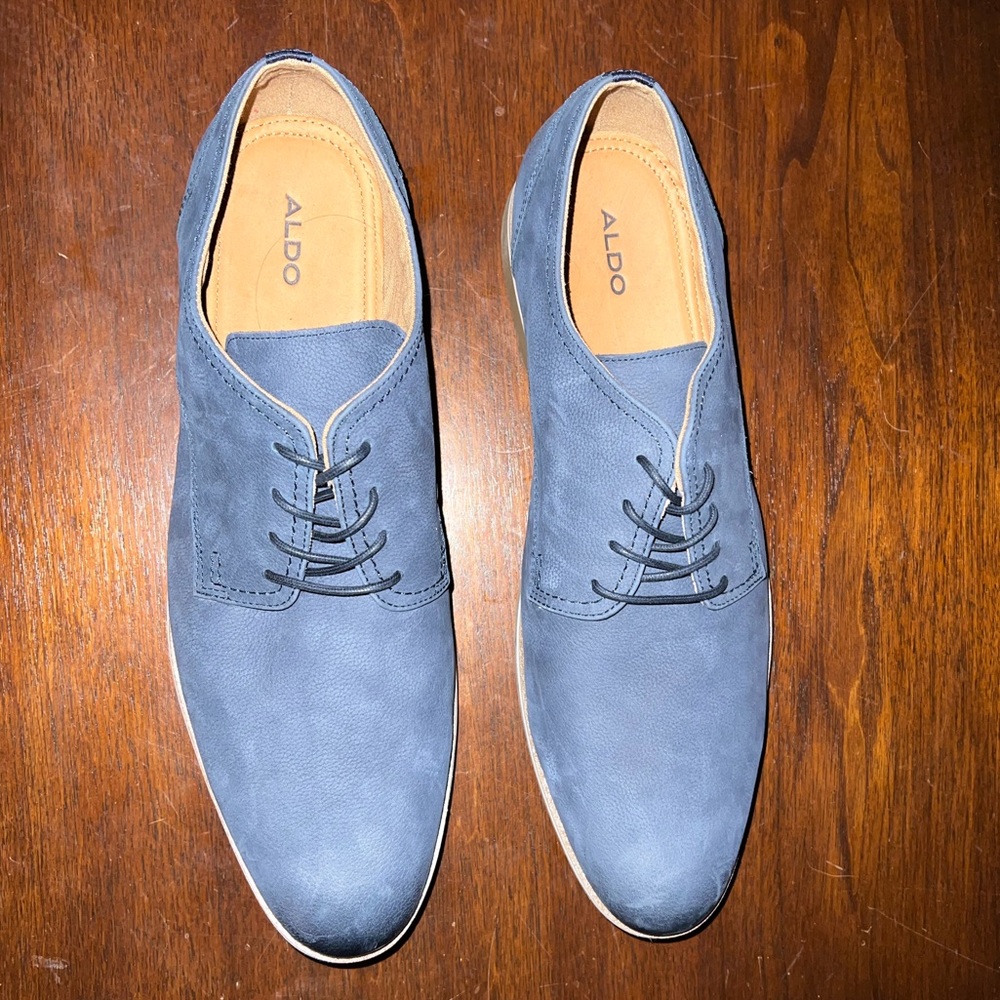 Aldo Blue Leather Dress Shoes NWOT